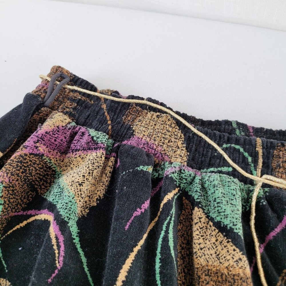 ZORA Womens Velvet Skirt Flared Layered Elastic Waist Size 16 Cotton Gold Belt - Picture 9 of 12